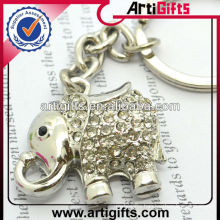 Fashion rhinestone metal elephant keychain